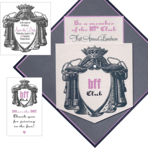 8.5 square Charcoal frost/lilac gloss holding a pearl frost 3-dimensional pocket for insert card invitation